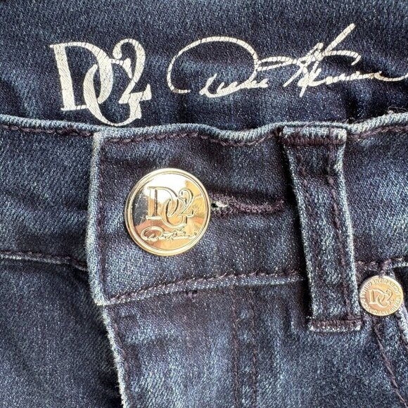 DG2 Diane Gilman Womens Blue Stretch Denim Preppy Summer Casual Bermuda Shorts 2 - Picture 6 of 9